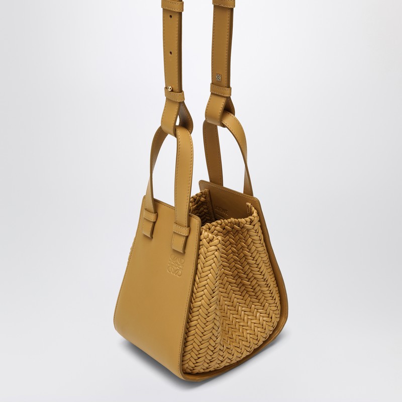 Loewe Sahara Compact Leather Hammock Handbag For Women In Brown In Brown
