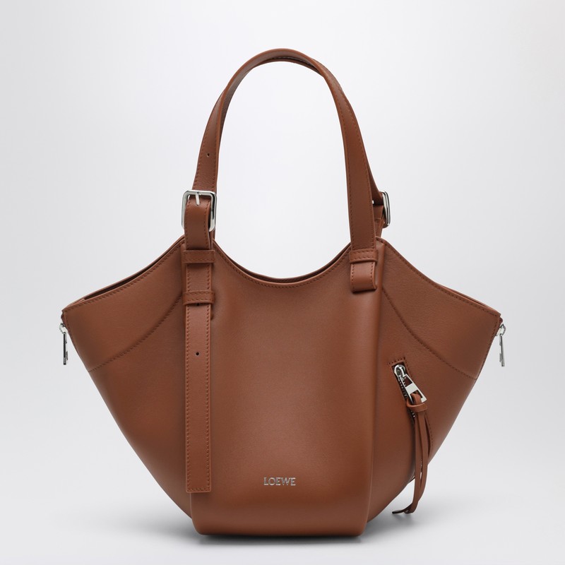 Loewe Light Brown Hammock Flip Bag In Leather