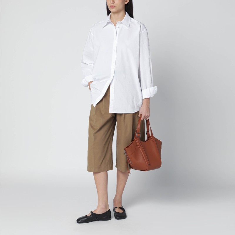 Loewe Light Brown Hammock Flip Bag In Leather In Brown