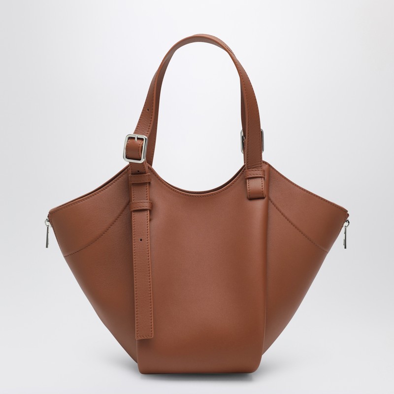 Loewe Light Brown Hammock Flip Bag In Leather In Brown