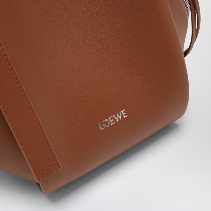Loewe Light Brown Hammock Flip Bag In Leather In Brown
