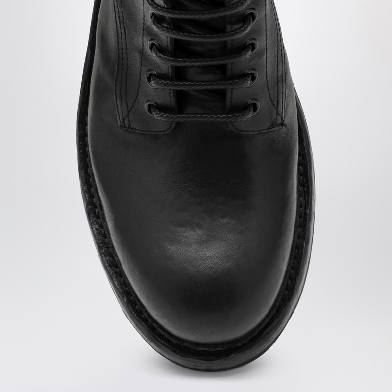 Dolce & Gabbana Leather Ankle Boot Chunky Sole In Black