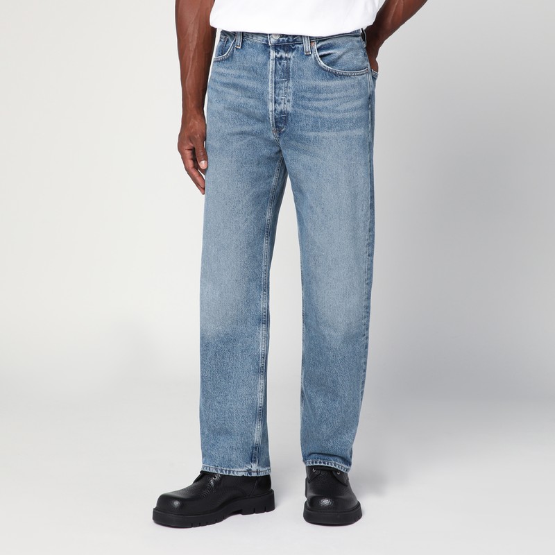 Light blue washed-effect jeans