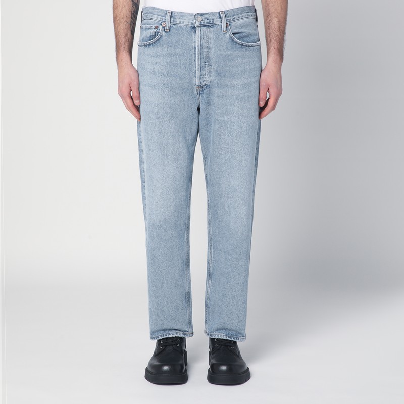 Agolde Light Blue 90s Mid-rise Loose Fit Jeans In Blue