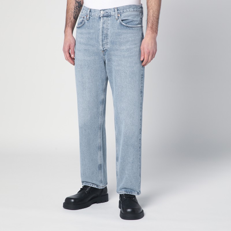 Agolde Light Blue 90s Mid-rise Loose Fit Jeans In Blue