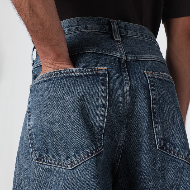 Agolde Wide Dark Vintage Indigo Fusion Jeans In Blue