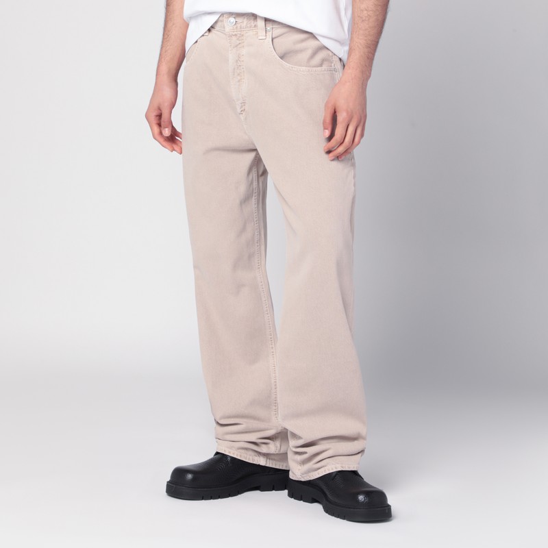 Agolde Washed Straight Jeans In Beige