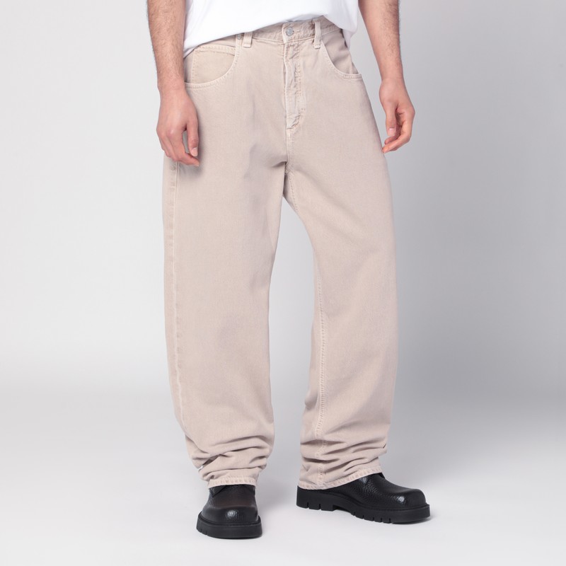 Agolde Washed Straight Jeans In Beige
