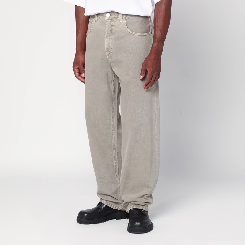 Agolde Washed Straight Jeans In Metallic