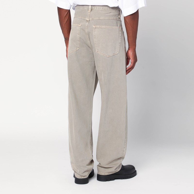 Agolde Washed Straight Jeans In Metallic