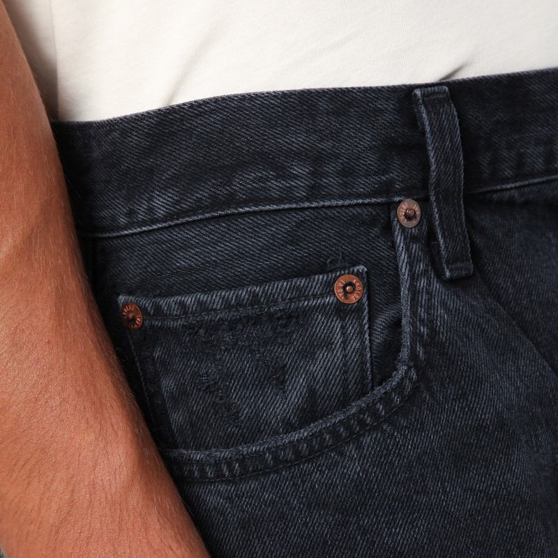 Agolde Luna Organic Denim Jeans With Frayed Hem In Black