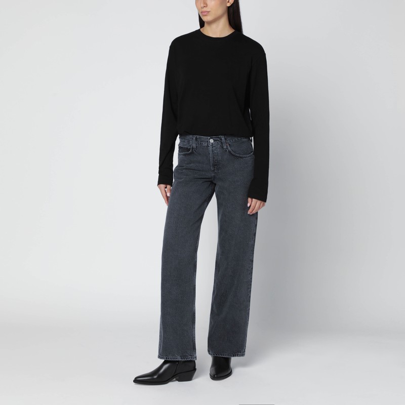 Agolde Black Organic Cotton Top In Black