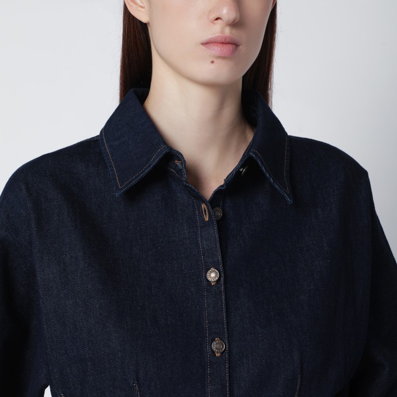Agolde Devon Denim Button-up Shirt In Blue
