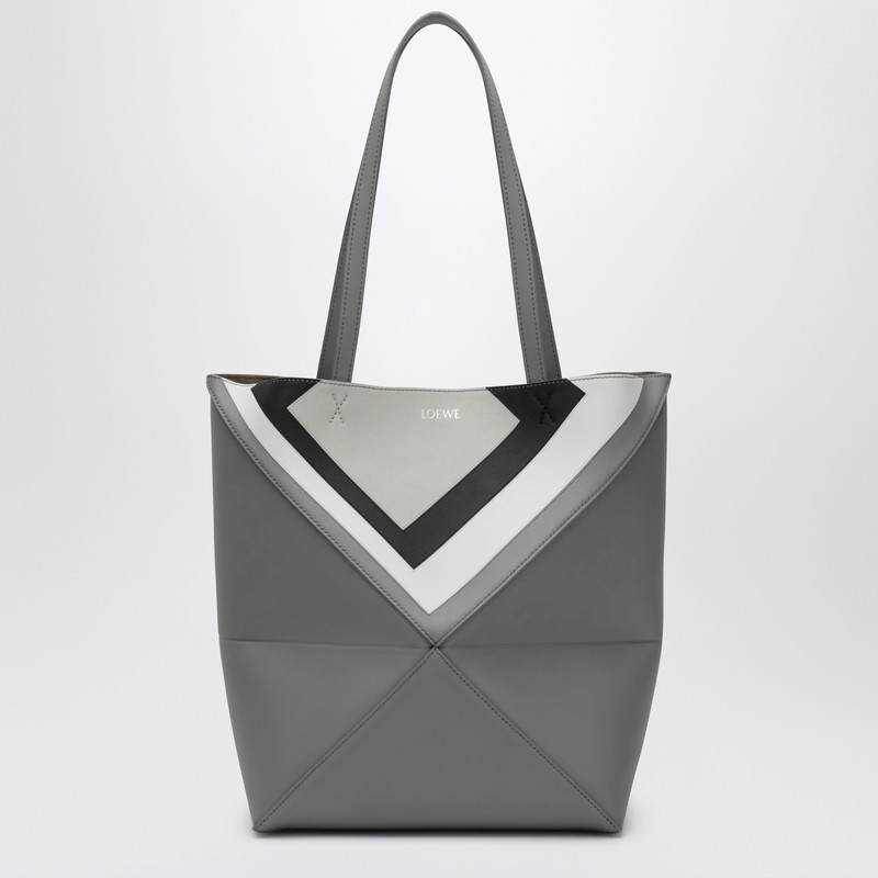 Loewe Medium Puzzle Fold Tote Bag In Gray