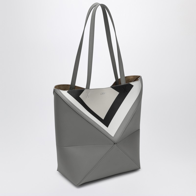 Loewe Medium Puzzle Fold Tote Bag In Gray