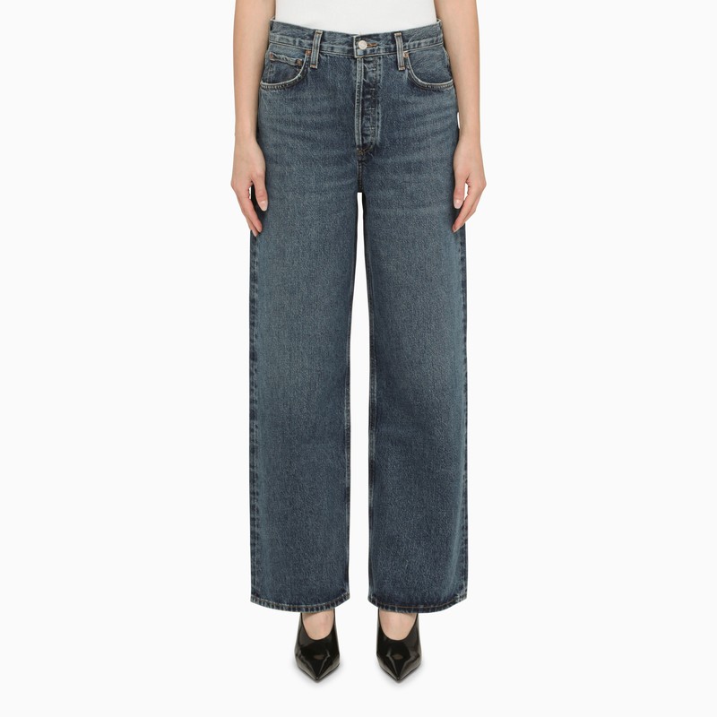 Agolde hellblaue ballonjeans aus denim