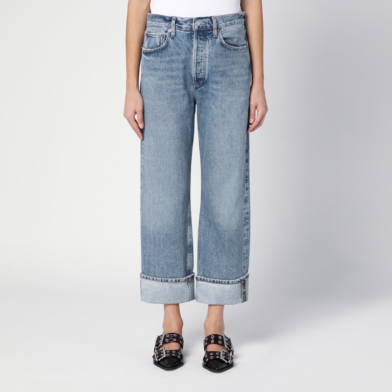 Light blue Fran jeans in organic denim with turn-ups