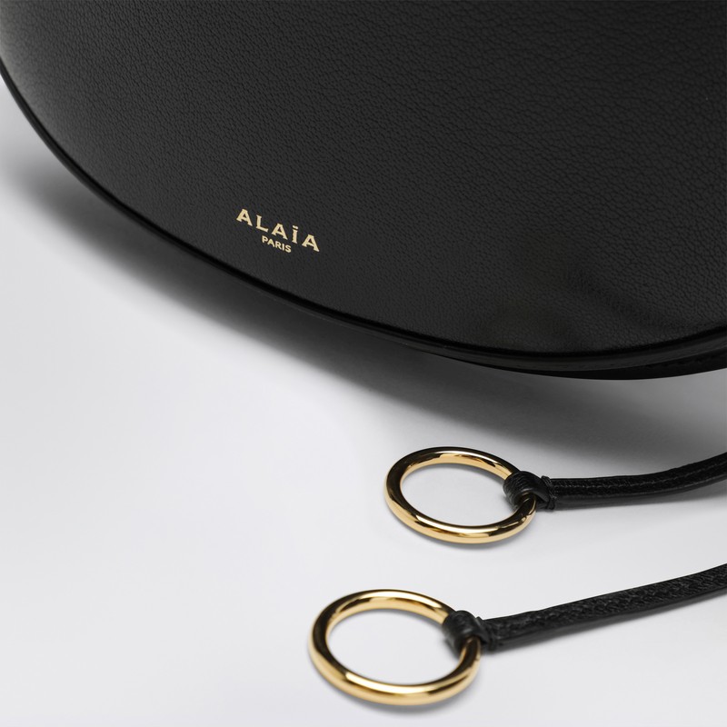 Alaïa Black Leather East West Belt Bag In Black