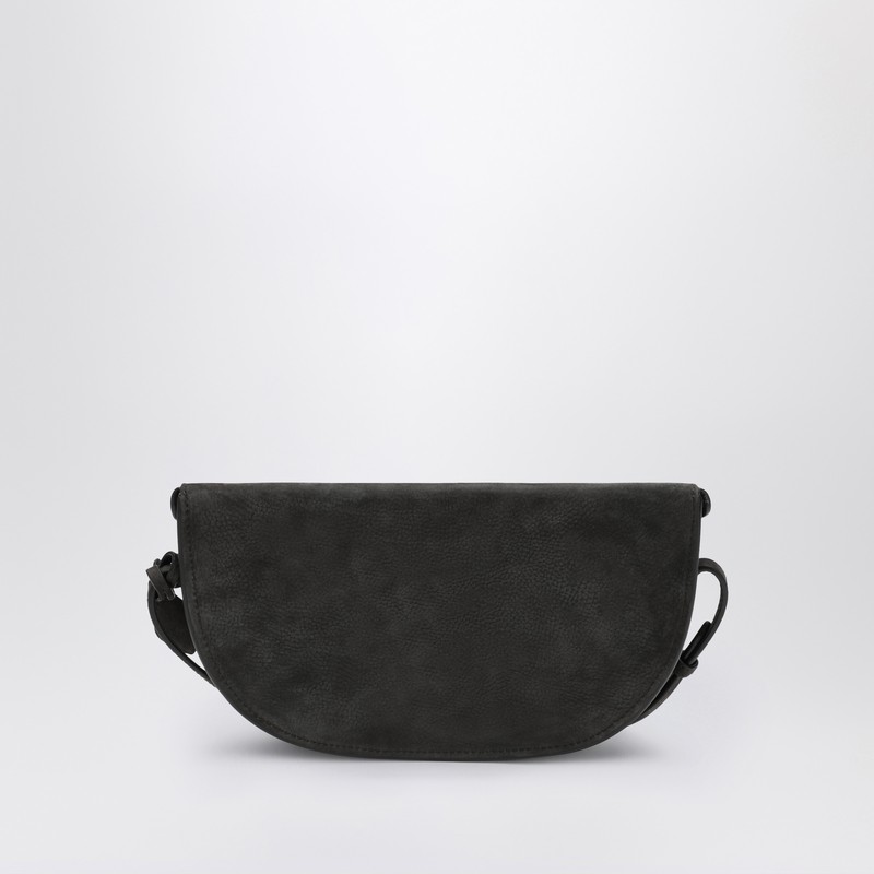 Alaïa Anthracite Gray Nubuck East West Belt Bag In Gray
