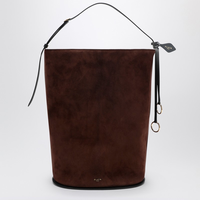 Alaïa Hip Large Brown Suede Leather Bucket Bag