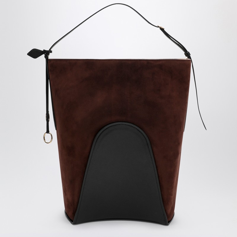 Alaïa Hip Large Brown Suede Leather Bucket Bag In Brown