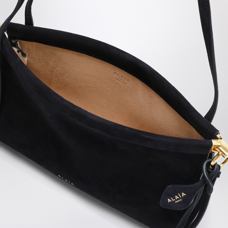 Alaïa Alaia Midnight Blue Suede Small Le Click East West Bag Women In Black