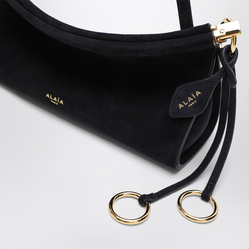 Alaïa Alaia Midnight Blue Suede Small Le Click East West Bag Women In Black
