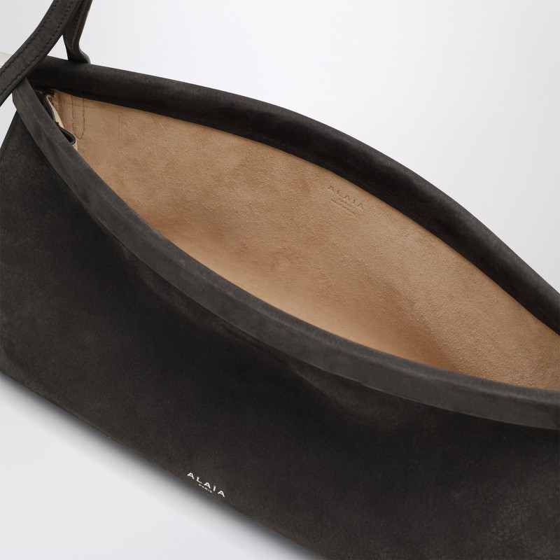 Alaïa Alaia Anthracite Gray Nubuck Medium Le Click East West Bag Women In Gray