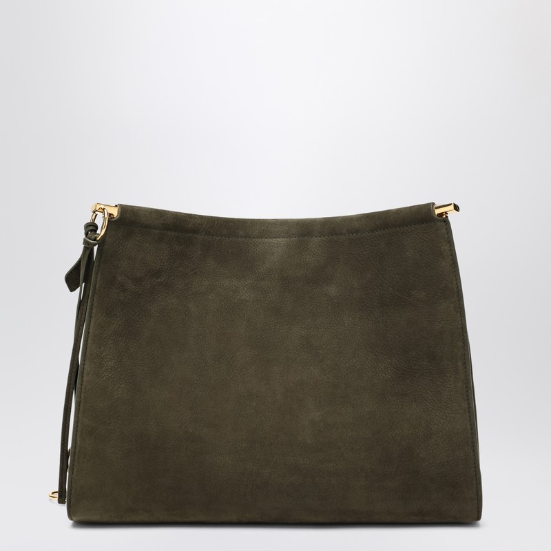 Alaïa Le Click Medium Square Khaki Nubuck Bag In Green