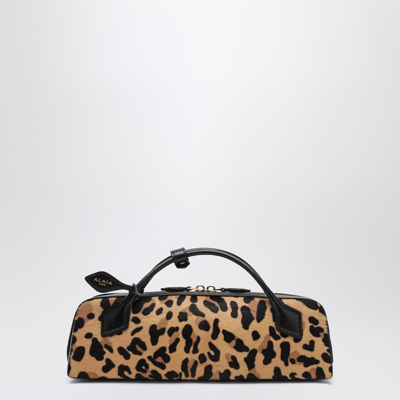 Pochette Le Teckel in leopard print calfskin