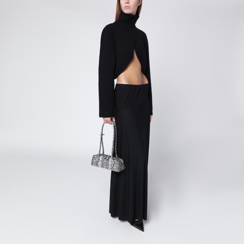 Alaïa Python-print Leather Le Teckel Clutch In White