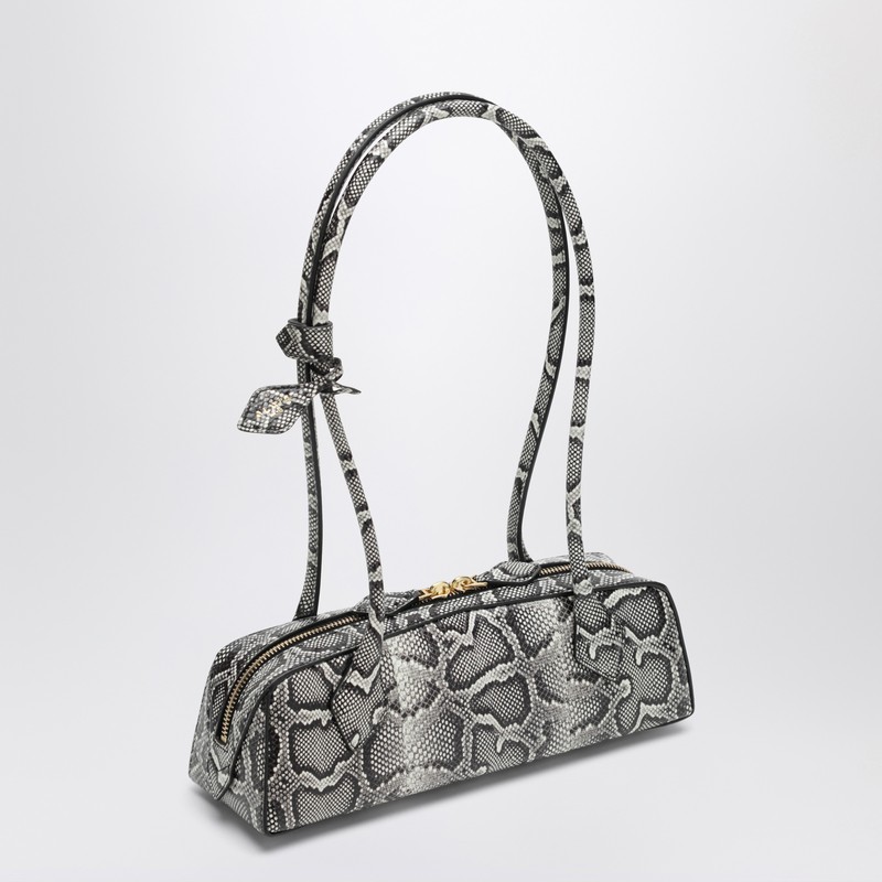 Alaïa Python-print Leather Le Teckel Clutch In White