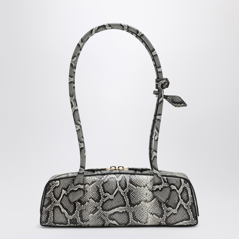 Alaïa Python-print Leather Le Teckel Clutch In White