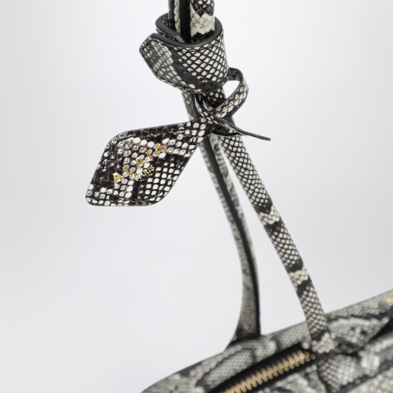 Alaïa Python-print Leather Le Teckel Clutch In White