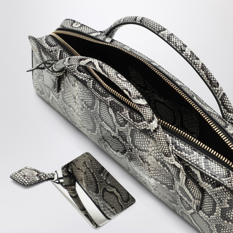 Alaïa Python-print Leather Small Le Teckel Bag In White