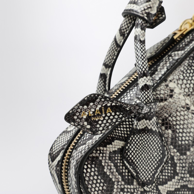 Alaïa Python-print Leather Small Le Teckel Bag In White