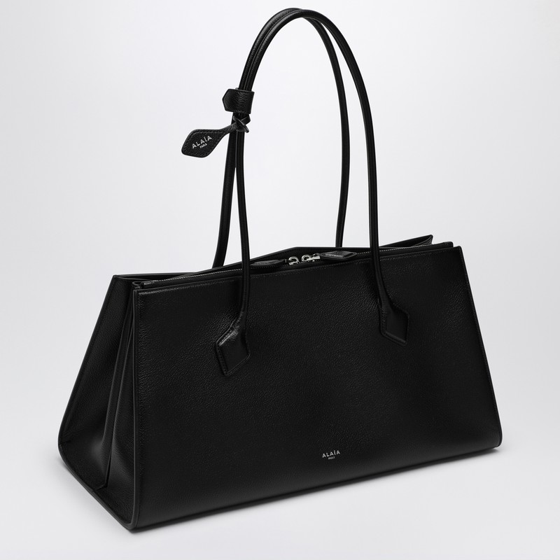 Alaïa Le Teckel Medium Black Leather Bag In Black
