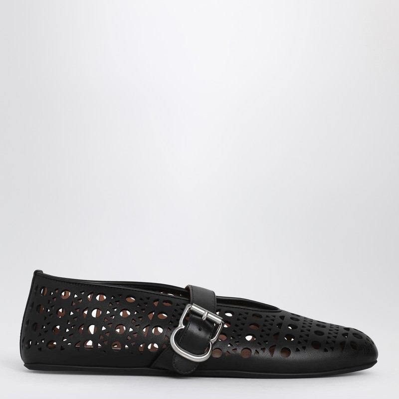 Vienne ballerina in black leather