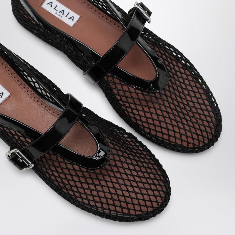 Alaïa Black Net Ballerina In Multi