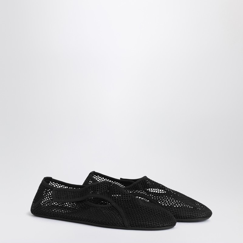 Alaïa Slipper In Black Mesh In Black