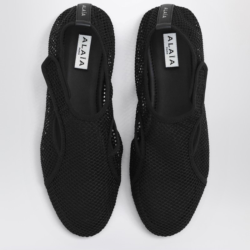 Alaïa Slipper In Black Mesh In Black