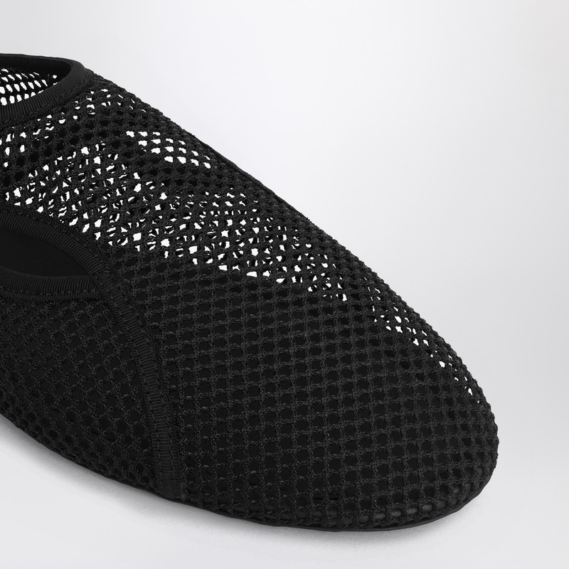 Alaïa Slipper In Black Mesh In Black