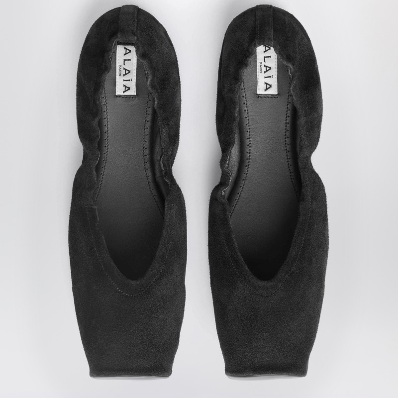 Alaïa Two-tone Ballerina With Square Toe In Brown In Black