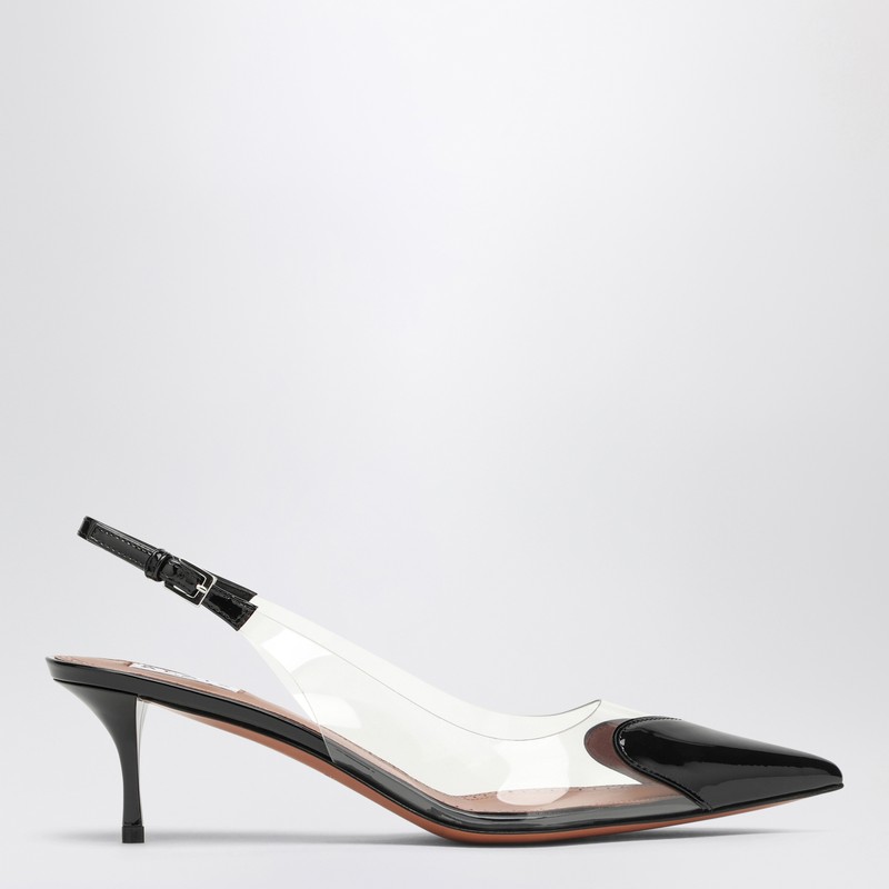 Le Coeur black patent leather slingback