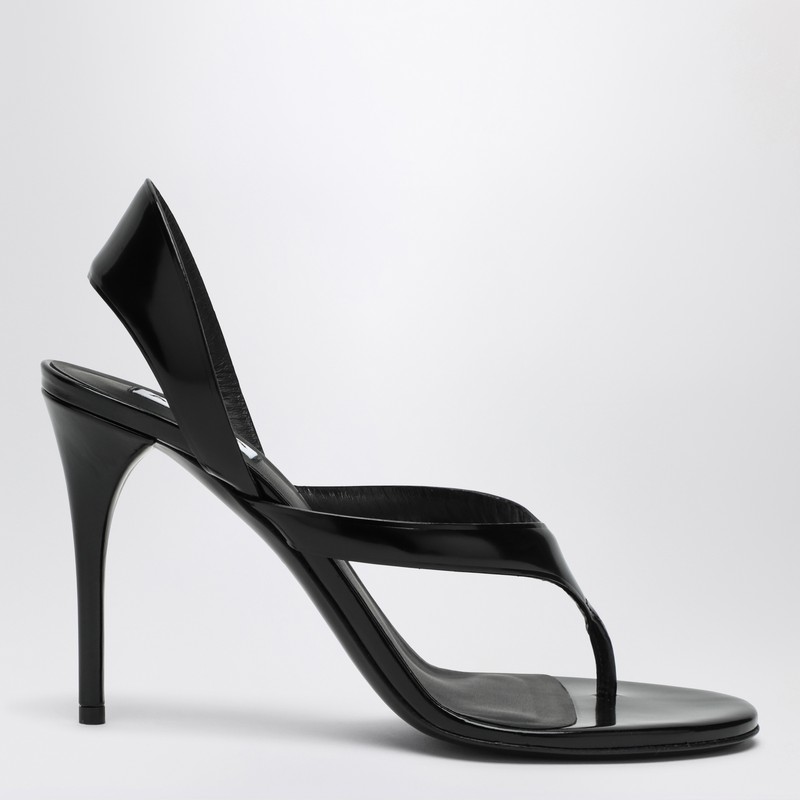 Sandali infradito neri in pelle - Alaïa - Modalova
