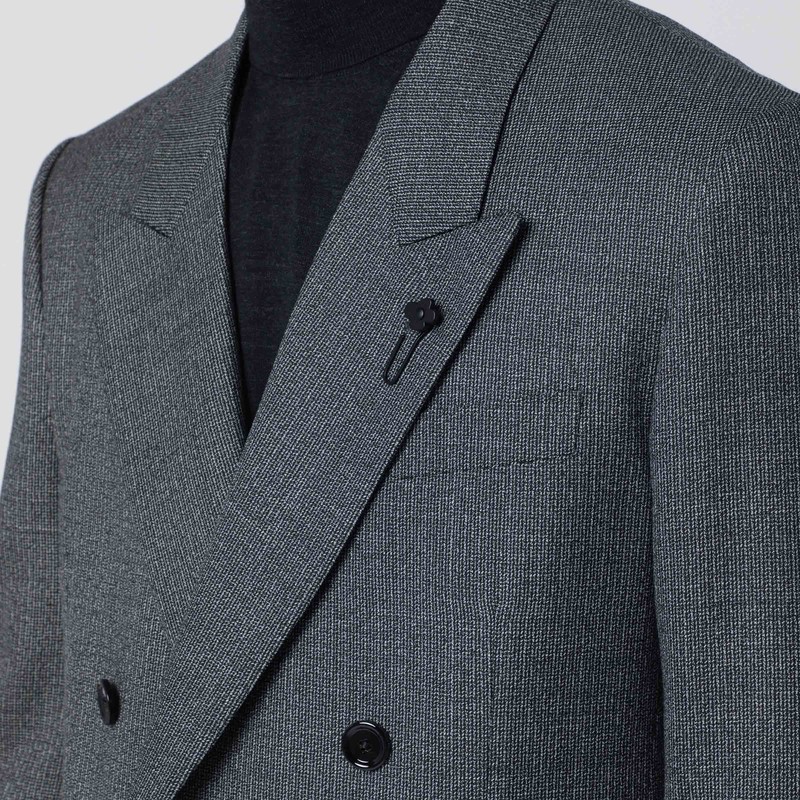 Lardini Double Breasted Wool Jacket Pockets In Gray