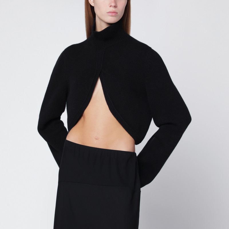 Black cashmere-blend cut-out sweater