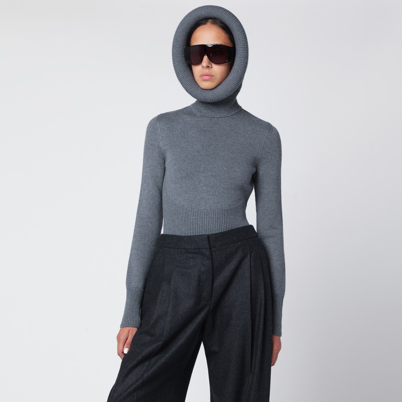 Gray wool hoodie