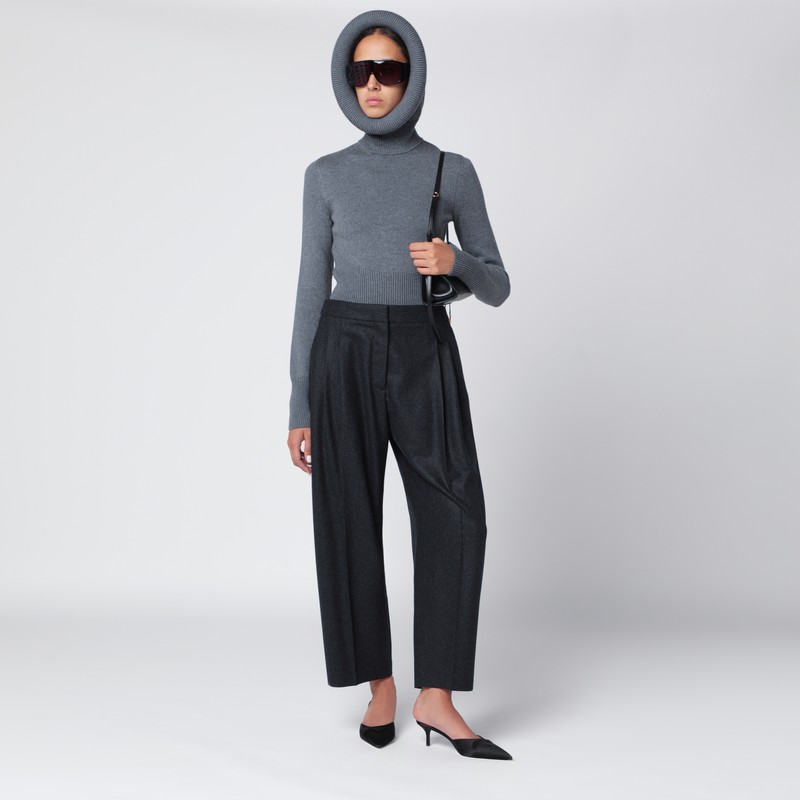 Alaïa Gray Wool Hoodie In Gray