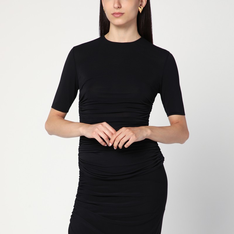 Black fitted T-shirt in jersey
